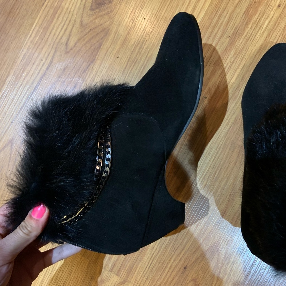 Fur suede booties - Picture 2 of 4